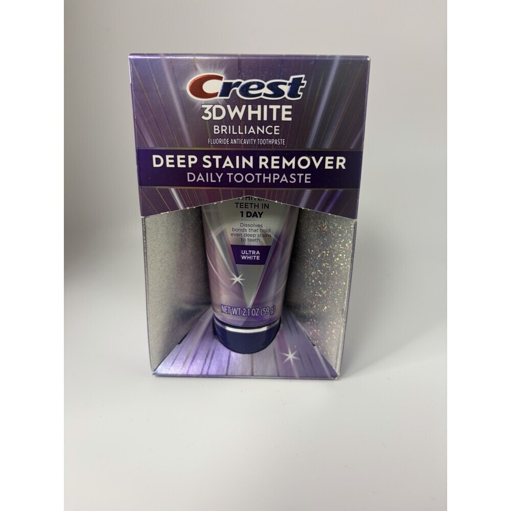 Crest 3D White Brilliance Deep Stain Remover Daily Toothpaste 2.1 Oz Exp 2/27